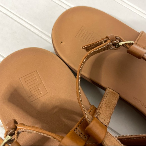 FitFlop Women's Lainey Toe Thong Tan Strappy Slingback Sandals Sz 11 640 - Picture 7 of 9